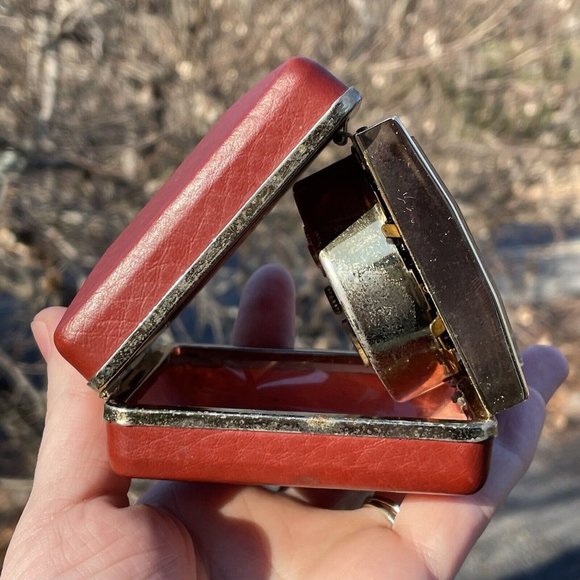 Vintage Tokyo Tokei 2 Jewels Red TESTED - Works - Alarm Folding Clock MCM RETRO - Picture 11 of 12